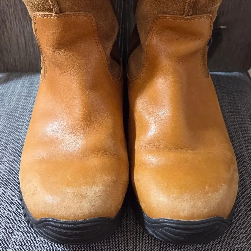 UGG Australia Bandon Marsh Chestnut Leather and Suede Boots Size 8
